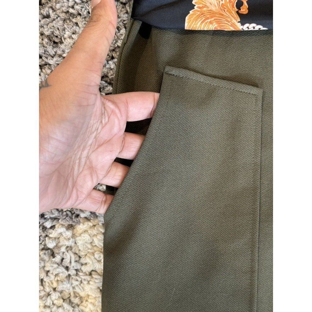 Zara Olive Green Midi Dress with Satin Scarf Belt - Size S - Picture 16 of 16